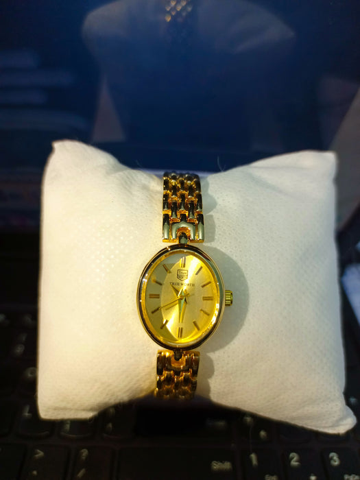 Badus Classy Plain Dial Golden Chain Watch For Women MWA-004