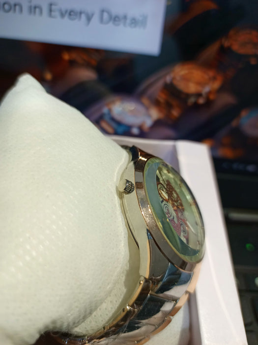 Skeleton Double Sided Glass Watch for Men